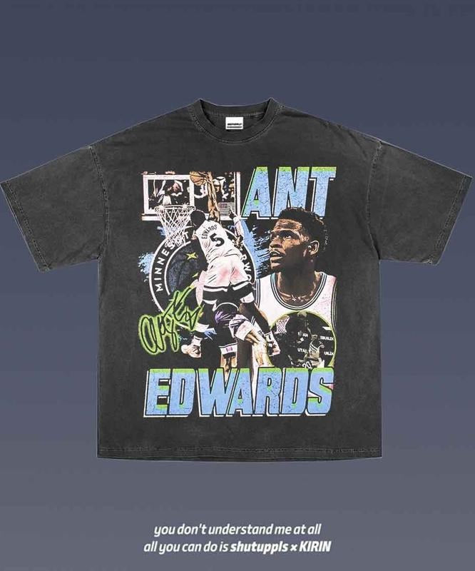 Anthony Edwards  Tee | Vintage Tee Graphic T-Shirt Sweatshirt Hoodie | Sport Tee - Gift For Fan 1.29 | HypeDripTees.com