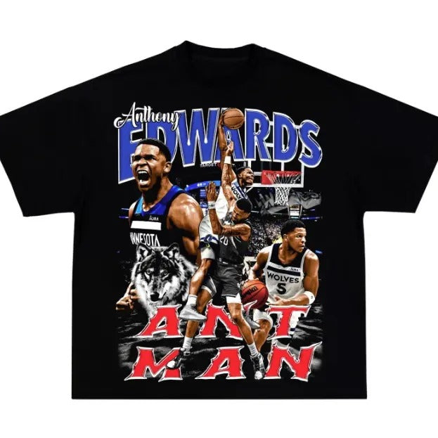 Anthony Edwards Vintage Graphic Cotton T-Shirt Graphic Tee, Sweatshirt Crew Neck, Menswear Top, Womenswear Top Streetwear...