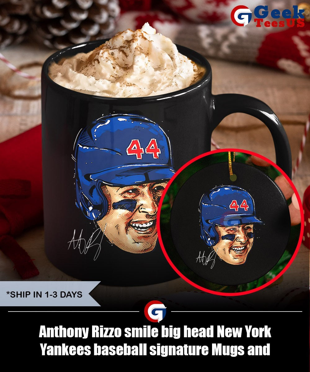 Anthony Rizzo smile big head New York Yankees baseball signature shirt