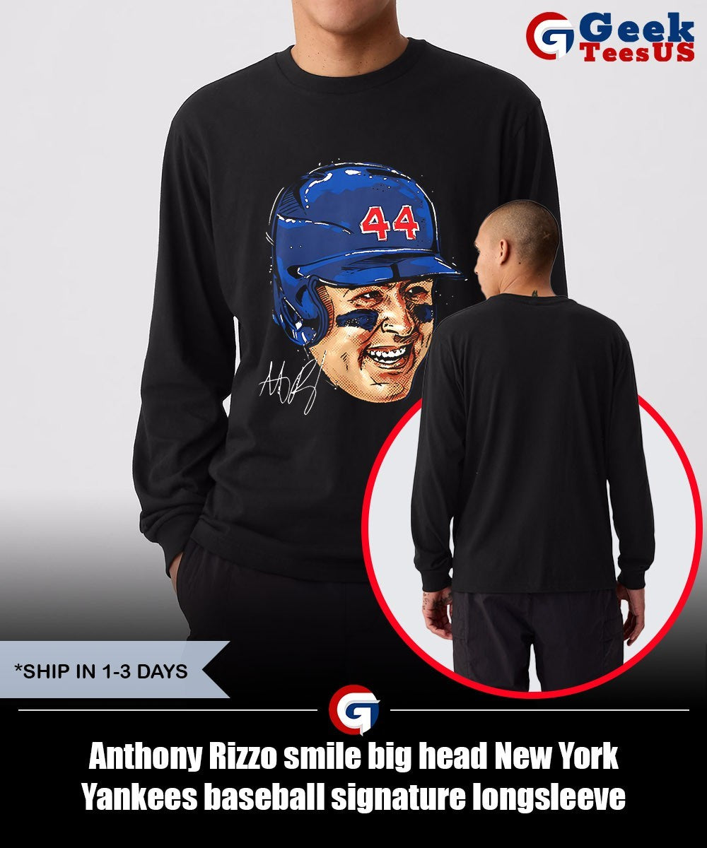Anthony Rizzo smile big head New York Yankees baseball signature shirt
