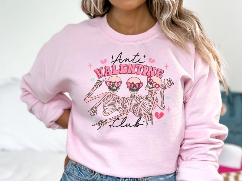 Anti Valentine Club Women's Tops & Sweatshirts T-Shirts, Hoodie | HypeDripTees.com