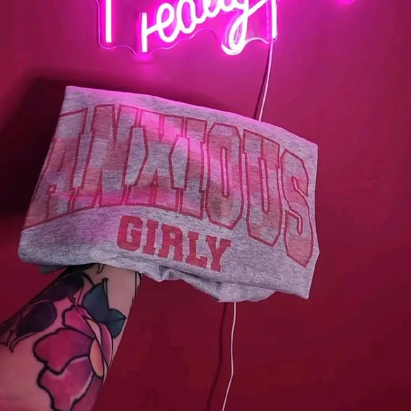 Anxious Girly Cozy graphic Tee or Sweatshirt Hoodie | HypeDripTees.com