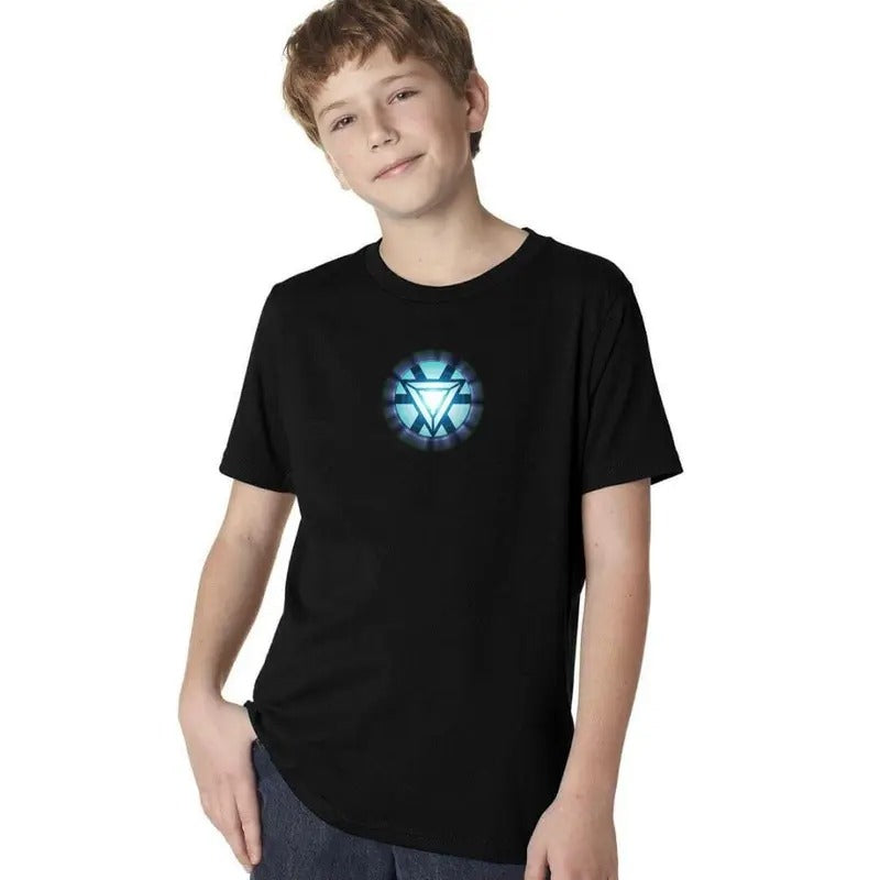 Arc Reactor Youth T-Shirt - Black Cotton Crewneck Casual Top with Unique Graphic Design Hoodie, Sweatshirt | HypeDripTees.com