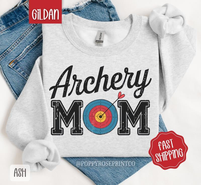 Archery Mom Sweatshirt, Sports Mom Crewneck, Cute Mom Women's Sweatshirt T-Shirts, Hoodie | HypeDripTees.com