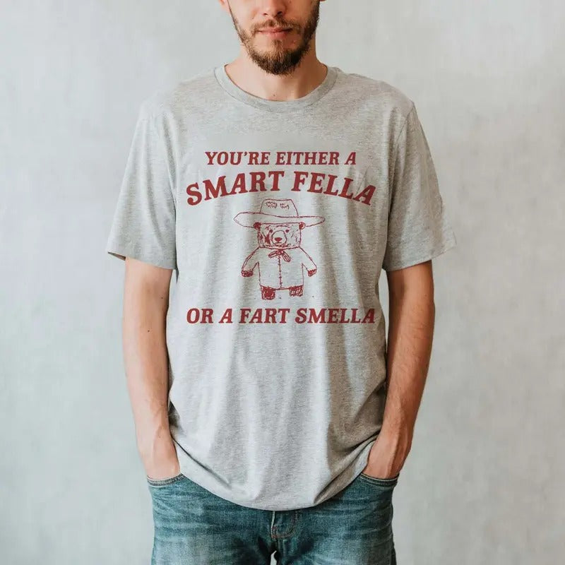 Are You A Smart Fella Or Fart Smella Sweatshirt, Weird Shirt, Funny Shirts, Meme Shirt, Panda Shirt Hoodie | HypeDripTees.com
