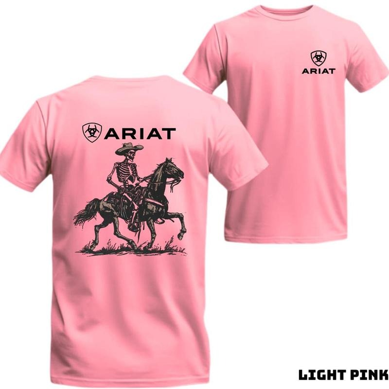 Ariat T-Shirt - Unique Cowboy Skeleton Riding Design, Bold & Distinctive Style, Lightweight & Comfortable, Men's Top