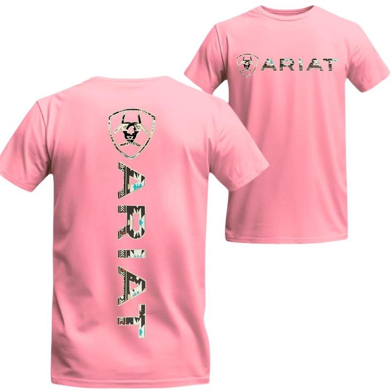 Ariat T-shirt - Geometric Southwestern logo design, suitable for men and women, breathable fabric for all-day comfort....