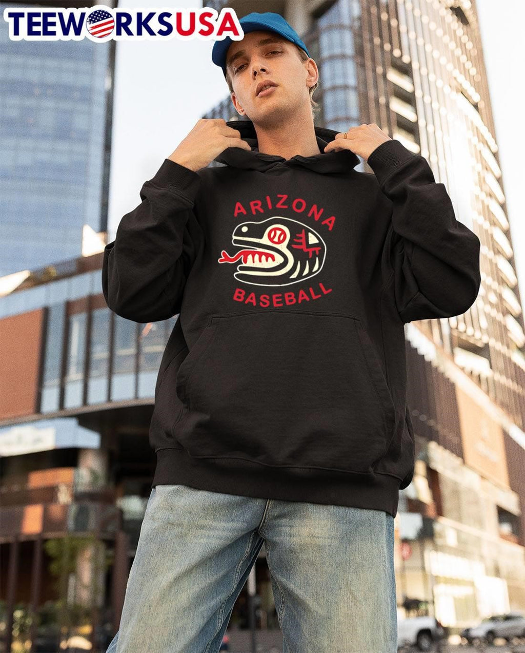 Arizona Baseball Shirt Native Style Rattlesnake Graphic Tee