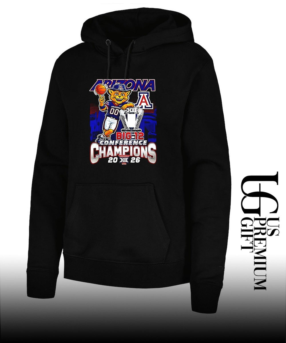 Arizona Wildcats 2026 Big 12 Tournament Champions mascot trophy shirt