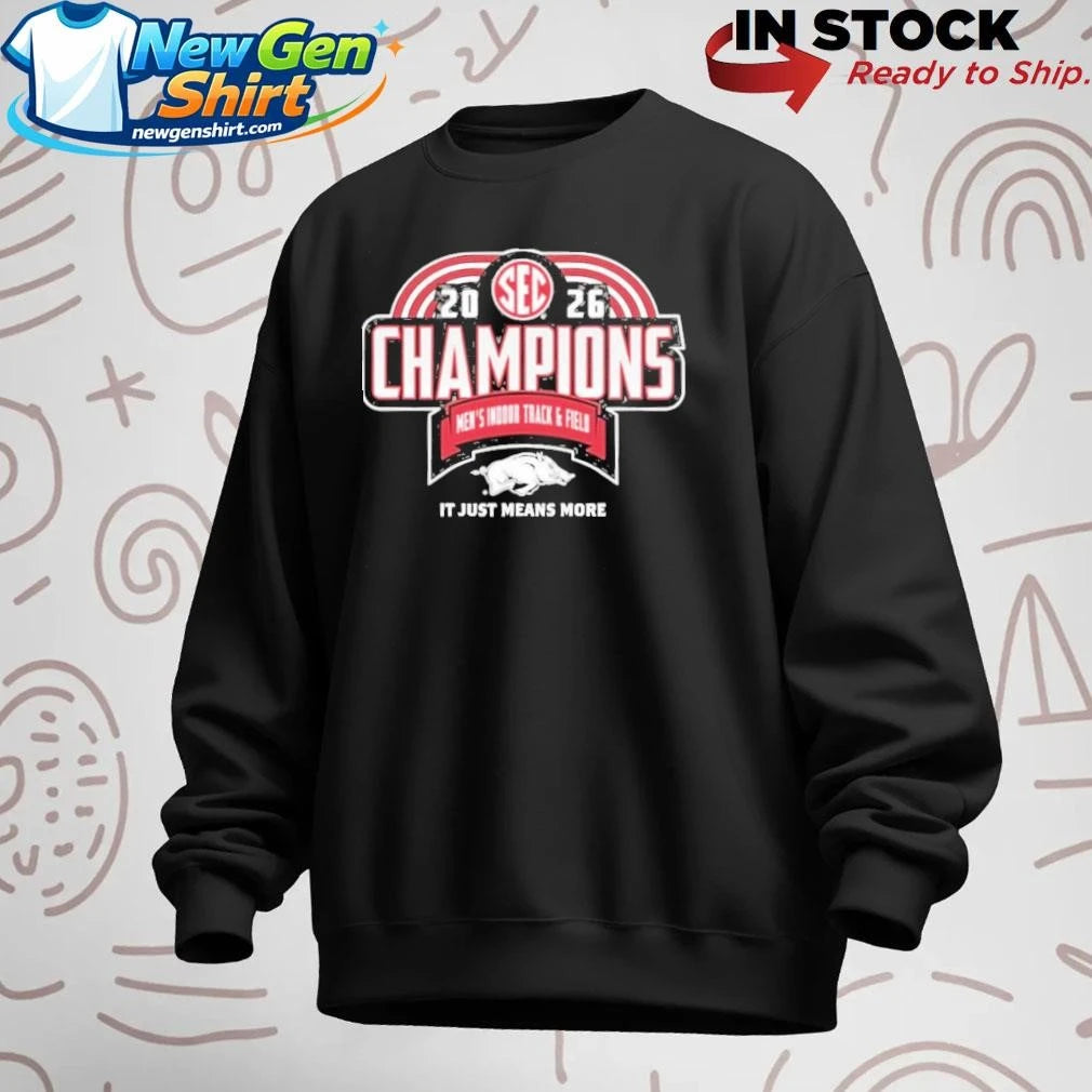 Arkansas Razorbacks 2026 SEC Men’s Indoor Track &amp; Field Champions Locker Room Shirt