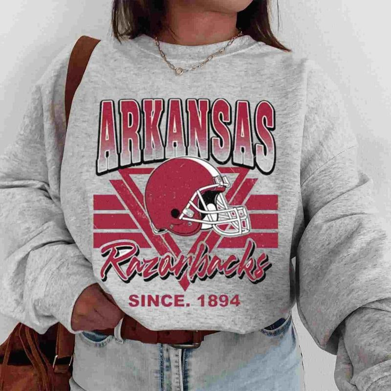 Arkansas Razorbacks Vintage Team University College NCAA Football T-Shirt Unisex Sweatshirt Cotton Fabric Hoodie