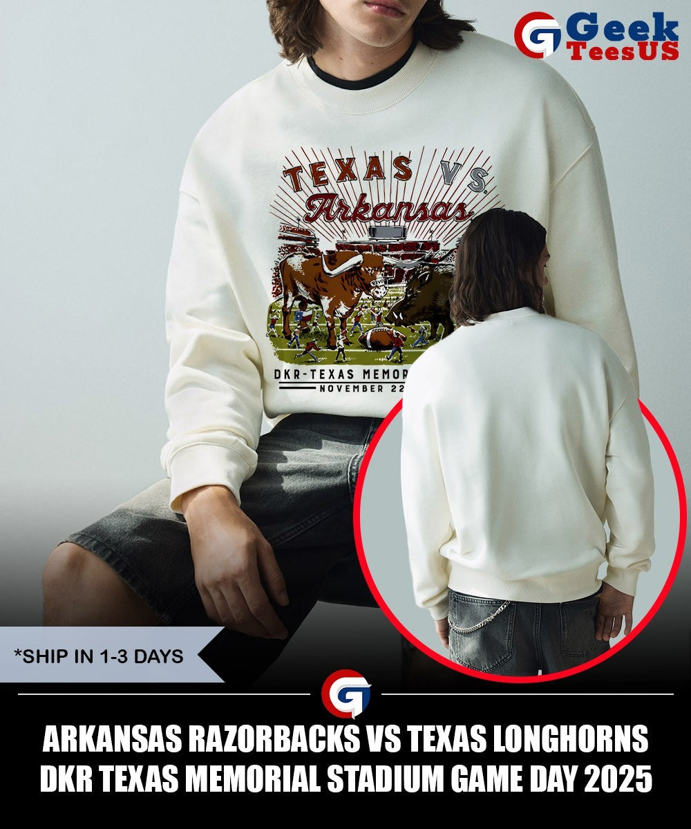 Arkansas Razorbacks vs Texas Longhorns DKR Texas Memorial Stadium Game Day 2025 shirt