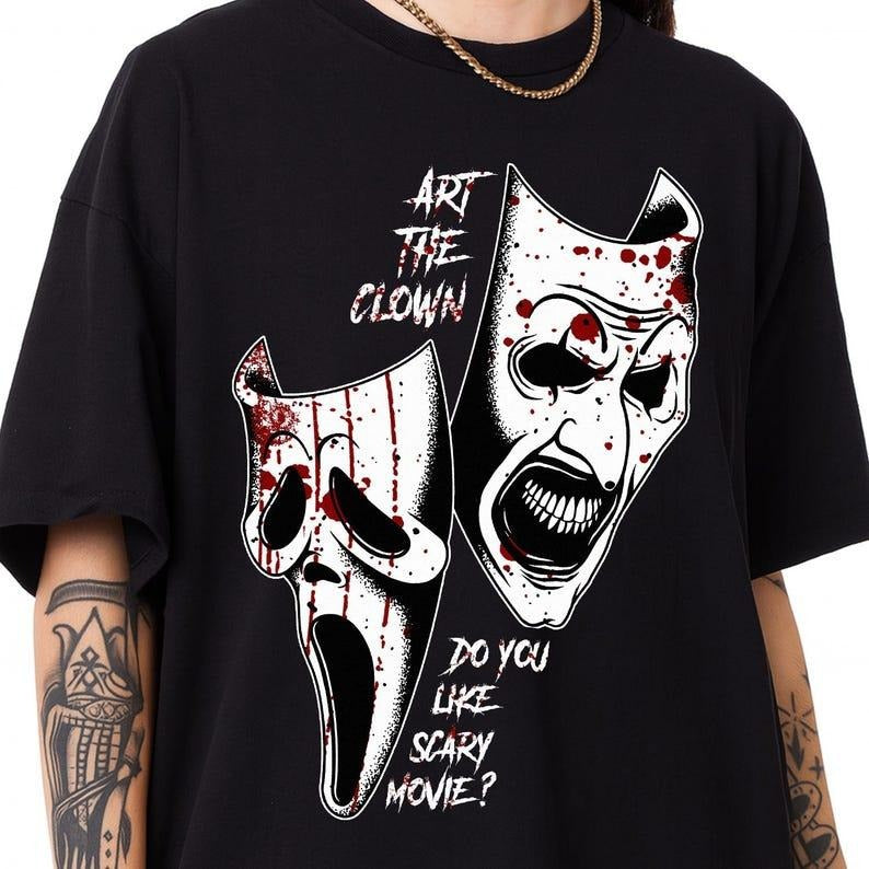 Art The Clown Terrifier Shirt, Do you Like Scary Movie shirt , Terrifier shirt, Ghostface shirt, Halloween Graphic...