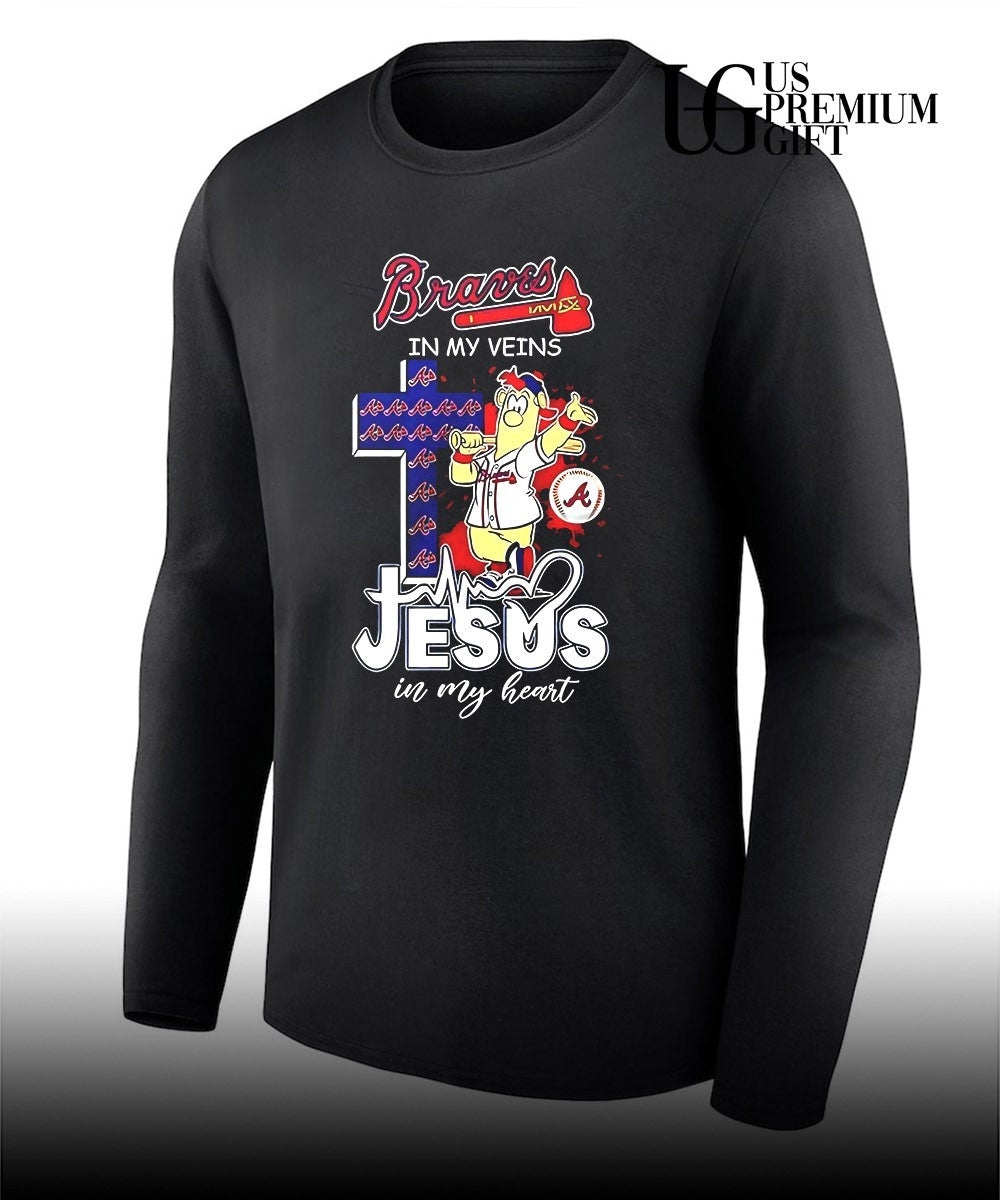 Atlanta Braves In My Veins Jesus In My Heart mascot shirt