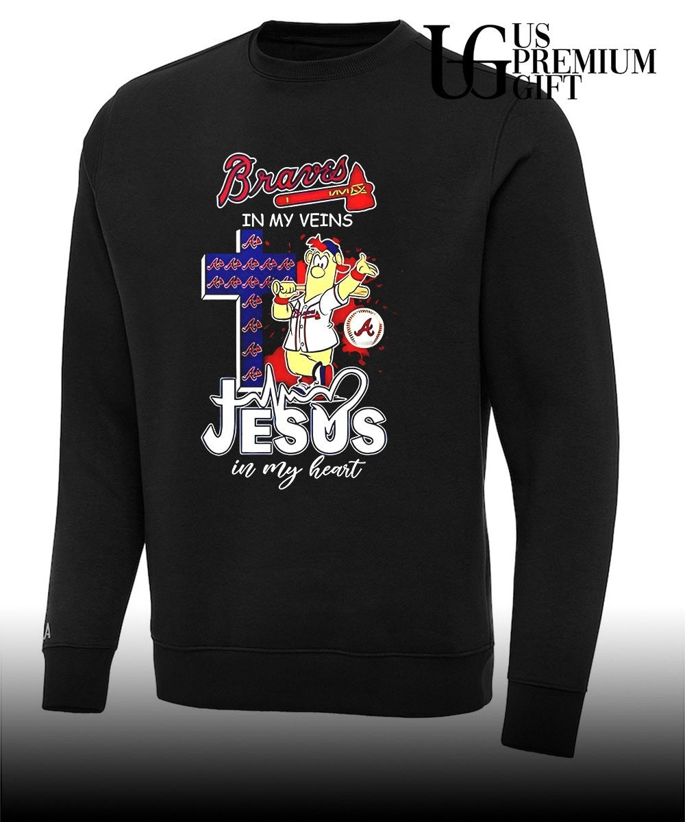 Atlanta Braves In My Veins Jesus In My Heart mascot shirt