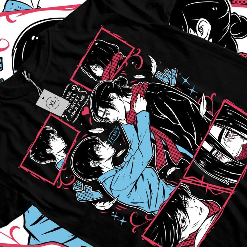 Attack On Titan Anime T-Shirt & Sweatshirt, Eren and Mikasa Family AOT Graphic Tee, Anime Manga Lover Gifts Ball Cotton...