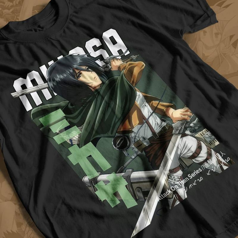 Attack On Titan Anime T-shirt & Sweatshirt, Mikasa Ackerman Sword Graphic Tee, Vintage Oversized Unisex Streetwear, Manga...