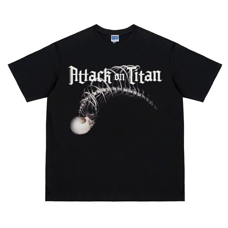 Attack on Titan "Female Titan" Vintage Oversized Tee Anime T-shirt 100% Cotton Original Design Men's Top for Fans DTG...
