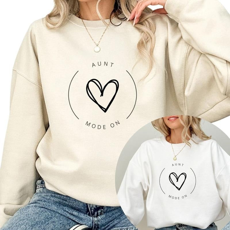 Aunt Sweatshirt, Gift for New Aunt, Aunt Announcement T-Shirts, Hoodie | HypeDripTees.com