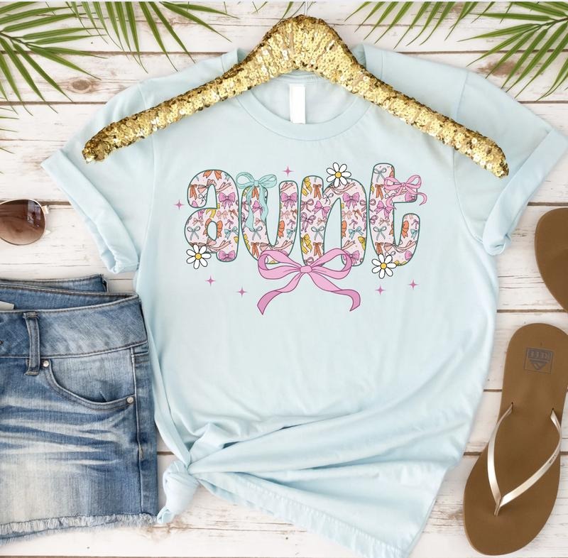 Aunt with Bows Tshirt Hoodie, Sweatshirt | HypeDripTees.com