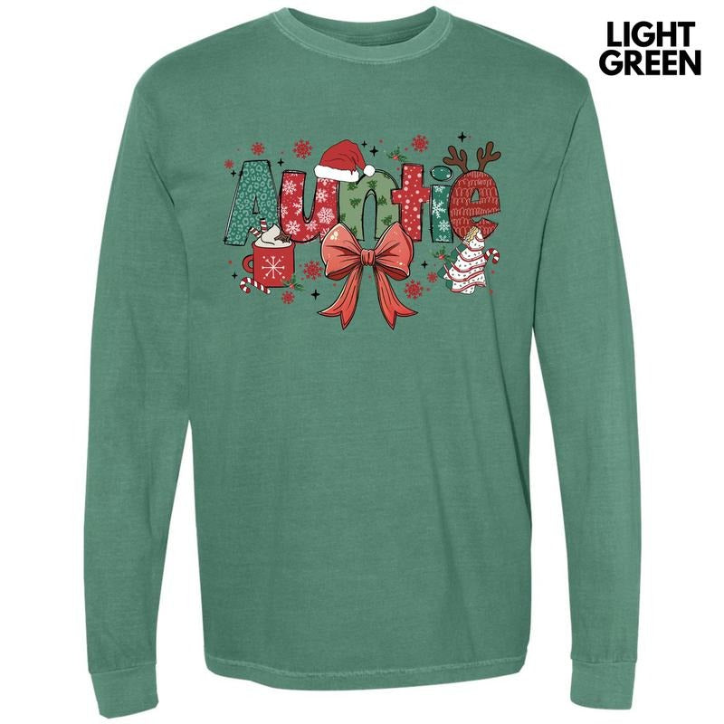 Auntie Jolly Theme Long Sleeve Comfort Colors T-Shirt 'NLB' Hoodie, Sweatshirt | HypeDripTees.com