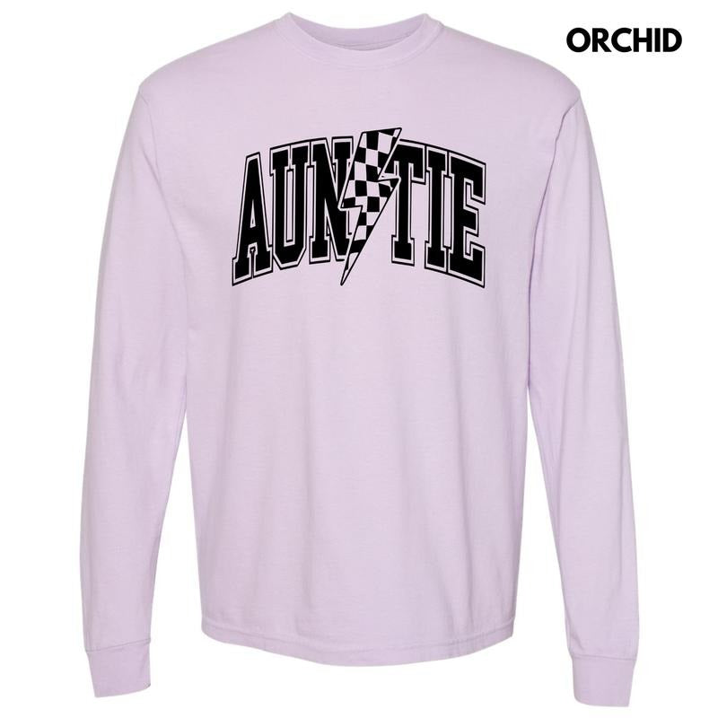 Auntie Lightning Bolt Long Sleeve Comfort Colors T-Shirt 'NLB' Hoodie, Sweatshirt | HypeDripTees.com