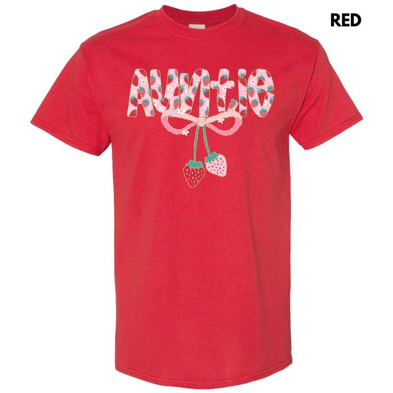 Auntie Strawberry Coquette Gildan Short Sleeve T-Shirt 'NLB' Hoodie, Sweatshirt | HypeDripTees.com