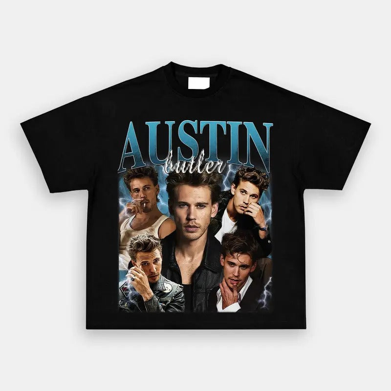 Austin Butler Vintage Washed T-Shirt, Austin Butler Homage Graphic Unisex Long Sleeve, Bootleg Retro 90's Fans Hoodie...