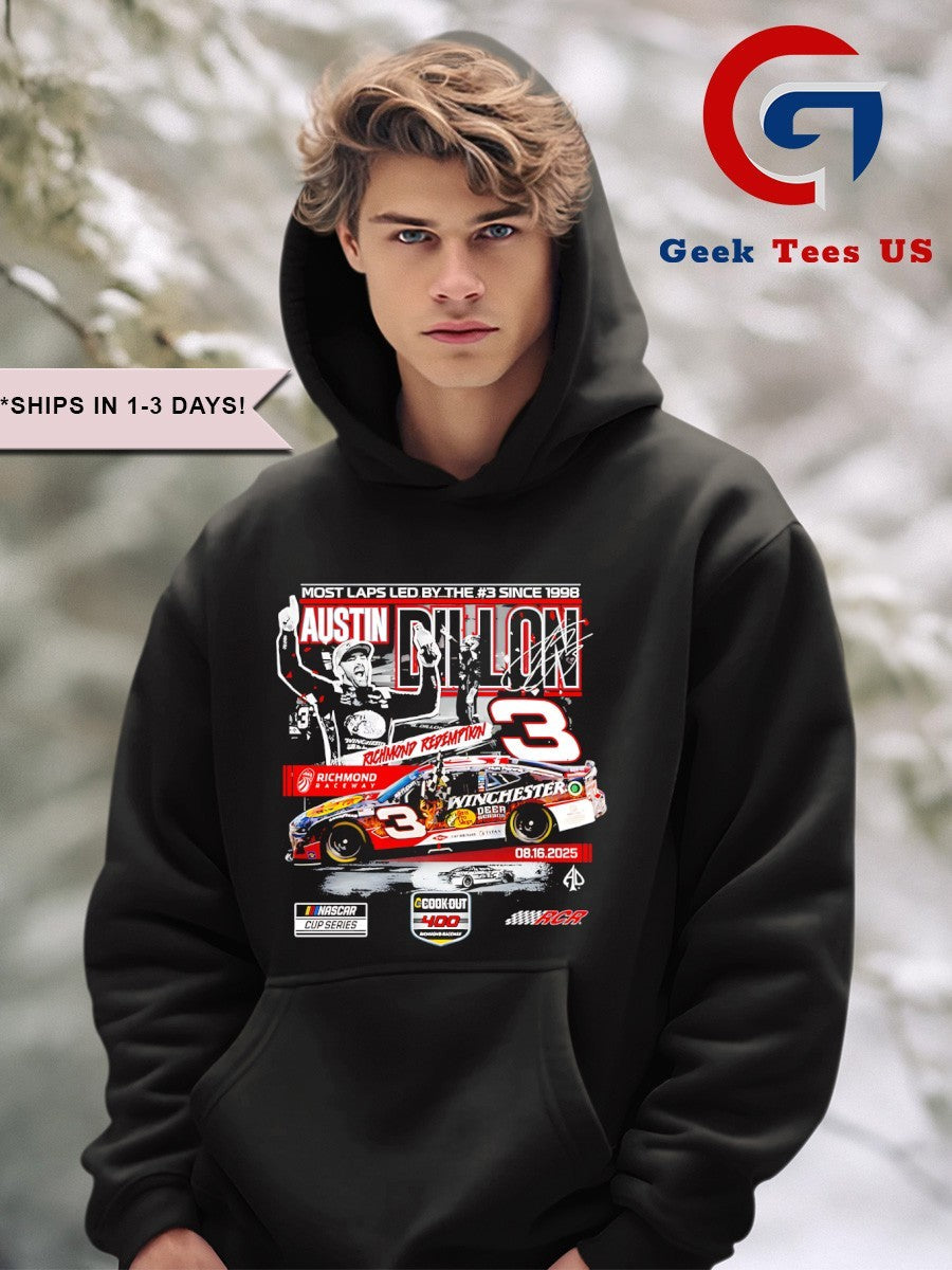 Austin Dillon Checkered flag Sports 2025 Cook Out 400 Race Winner shirt
