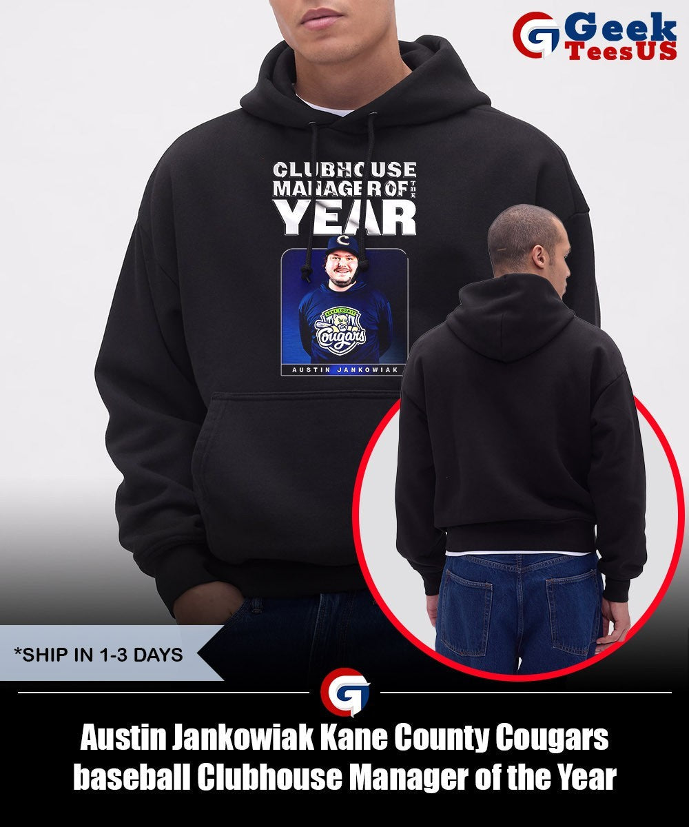 Austin Jankowiak Kane County Cougars baseball Clubhouse Manager of the Year shirt