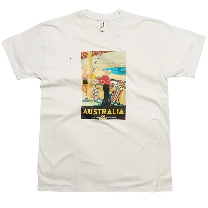 Australia Vintage Travel Poster T-Shirt Beach Coastal Art Hoodie, Sweatshirt | HypeDripTees.com