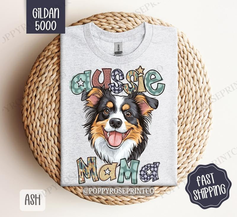Australian Shepherd Mama Shirt Gildan Dog Mom Cute Plus Sizes T-Shirts, Hoodie, Sweatshirt