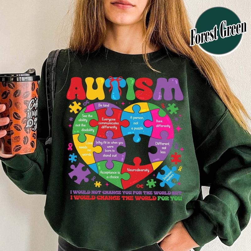 Autism Awareness Month Sweatshirt, Autism World Tour Sweatshirt Autism Awareness Month Gift, Neurodiversity Sweatshirt,...