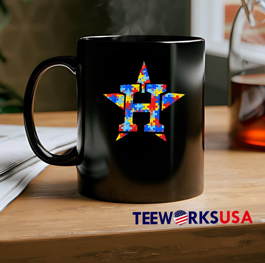 Autism Awareness Puzzle Piece Houston Astros T-Shirt
