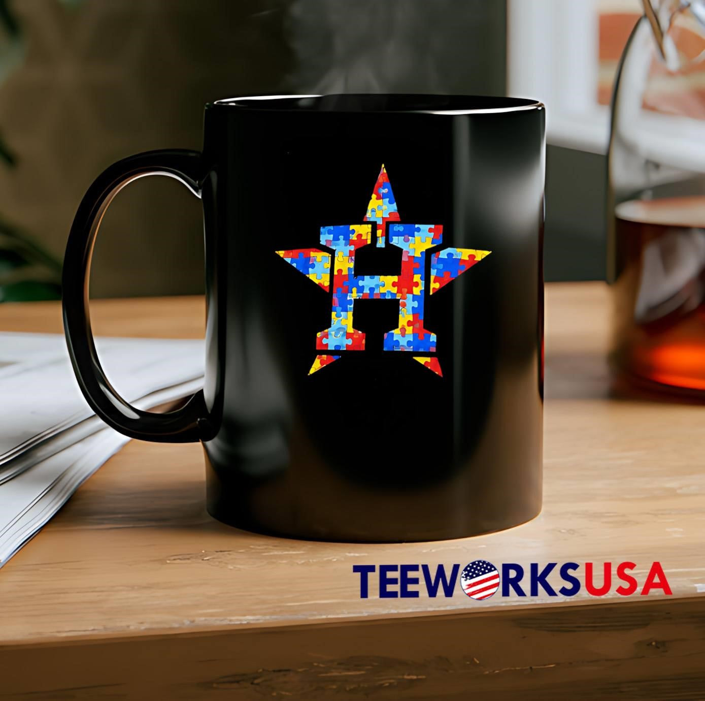 Autism Awareness Puzzle Piece Houston Astros T-Shirt