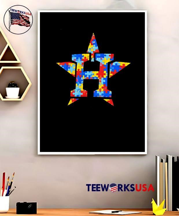 Autism Awareness Puzzle Piece Houston Astros T-Shirt