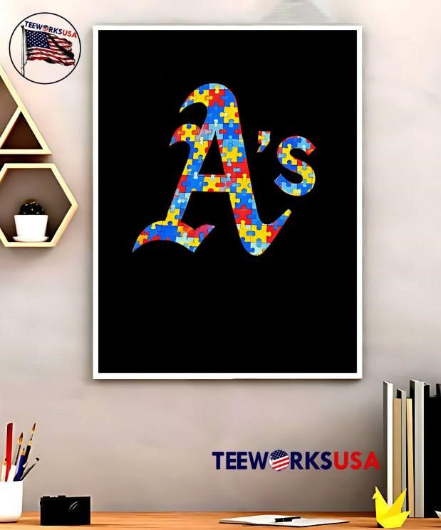 Autism Awareness Puzzle Piece Oakland As T-Shirt