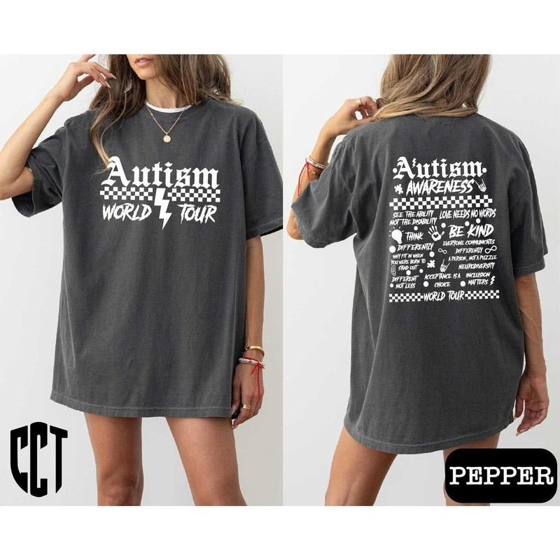 Autism World Tour  Shirt,Autism Awareness Month Gift,Neurodiversity Sweater,Sped Teacher,Love Needs No Words,Choose To Be...