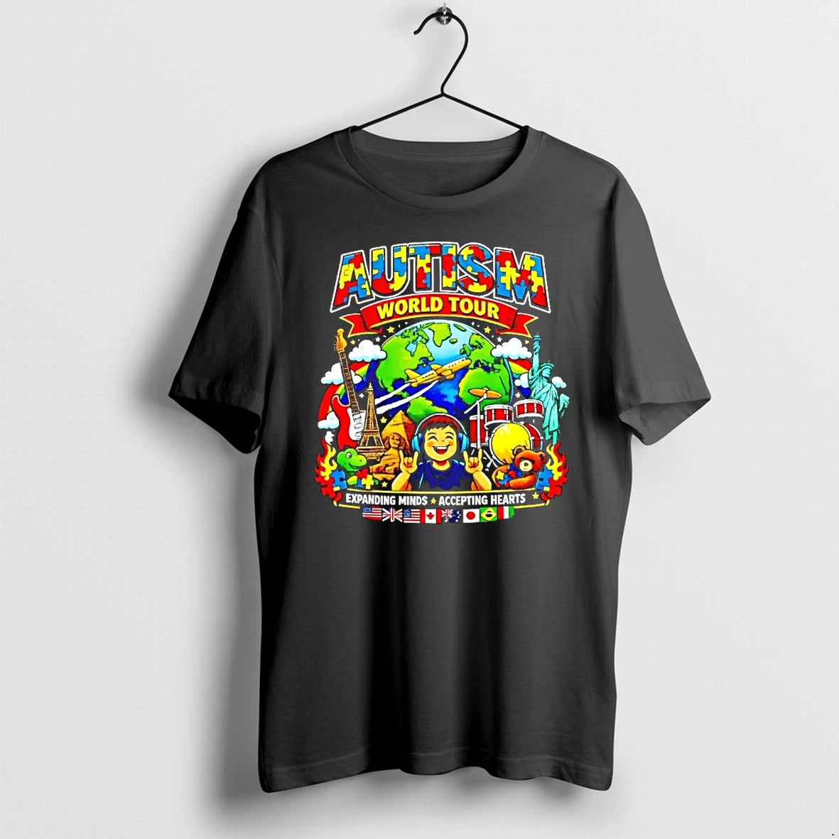 Autism World Tour Exapanding Minds Acepting Hearts Colors Tshirts Sweater Hoodie, Sweatshirt | HypeDripTees.com