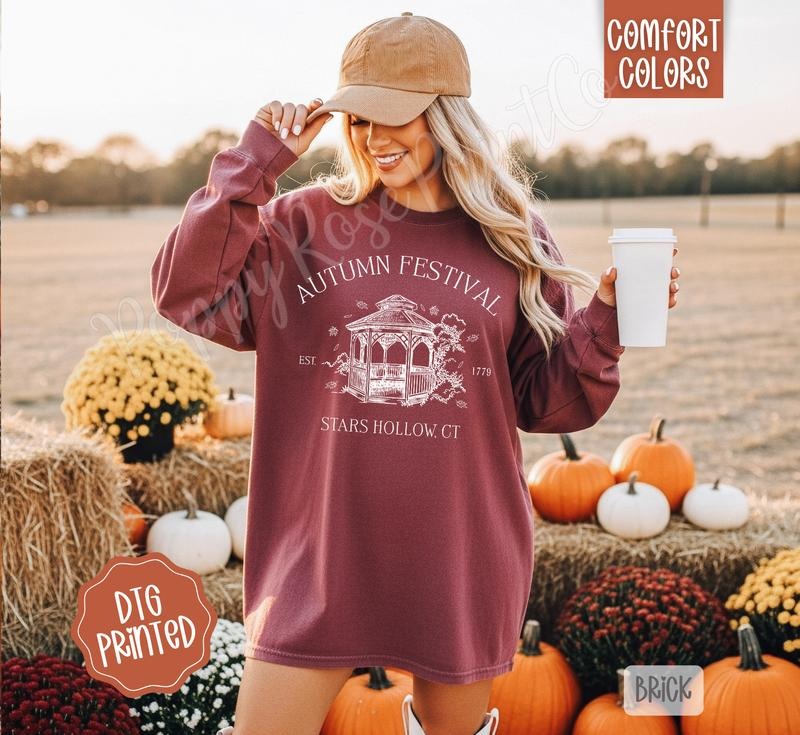 Autumn Festival Comfort Colors Long Sleeve T-Shirt, Cute Women's Fall Tee Hoodie, Sweatshirt | HypeDripTees.com