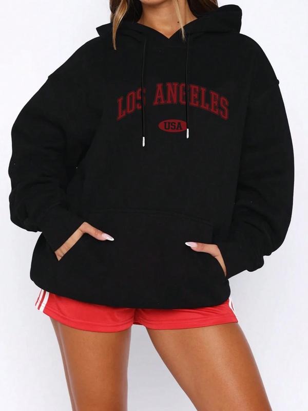 Autumn Winter New Unisex Casual Letter Print Hoodie, Loose-Fit Thicken Fleece Pullover, Stylish Graphic Sweatshirt for...