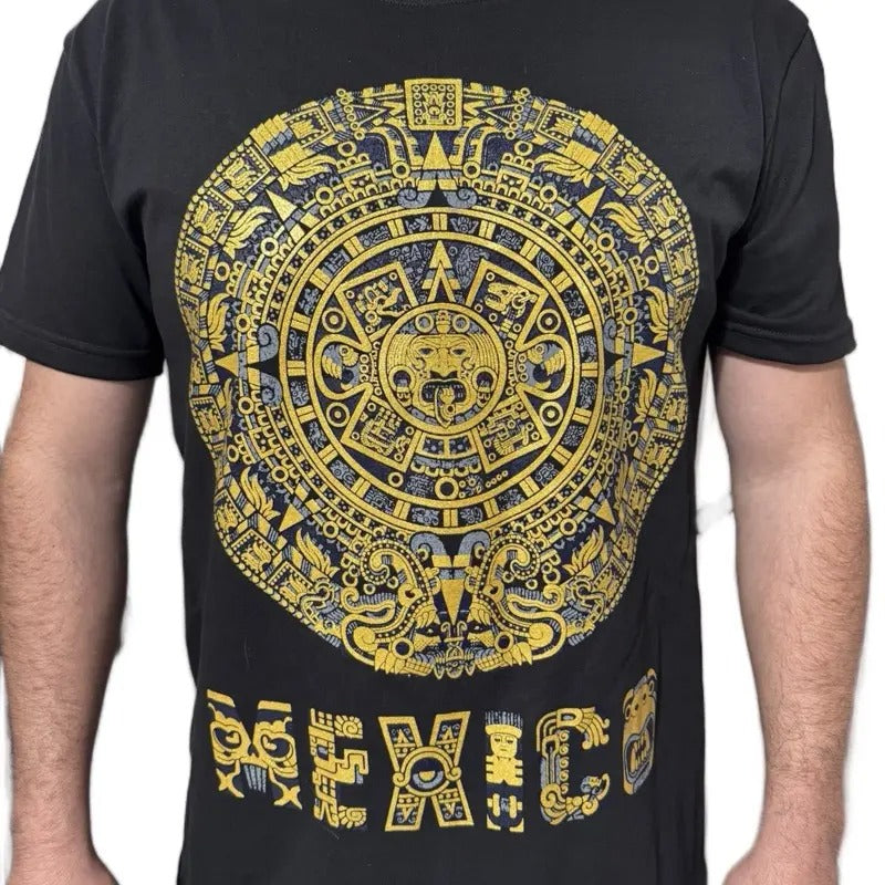 Aztec Calendar dorado T-Shirt with Central Design Menswear Hoodie, Sweatshirt | HypeDripTees.com
