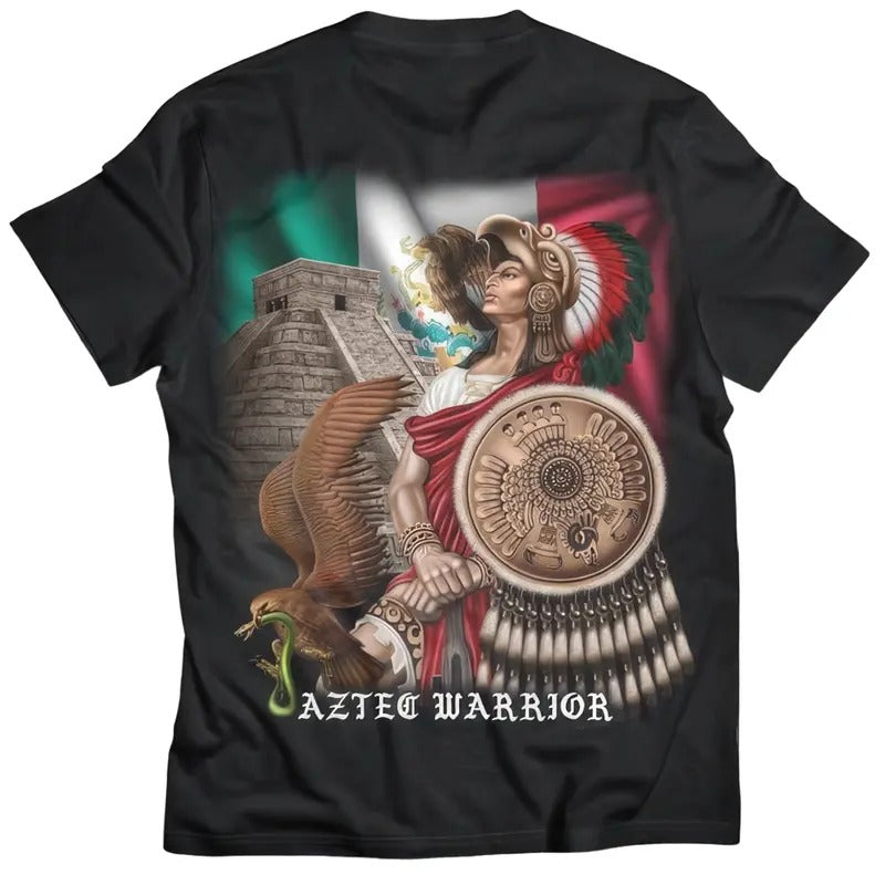 Aztec Warrior Back T-Shirt Cotton Menswear Tshirt Hoodie, Sweatshirt | HypeDripTees.com