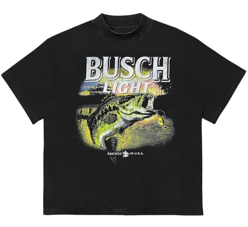 B@SCH LIGHT BEER  FISHING T-Shirt Retro Vintage Classic 90s Retro Graphic Design Cotton Hoodie, Sweatshirt | HypeDripTees.com