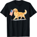 Golden Retriever American Flag Golden Retriever 4Th of July T-Shirt