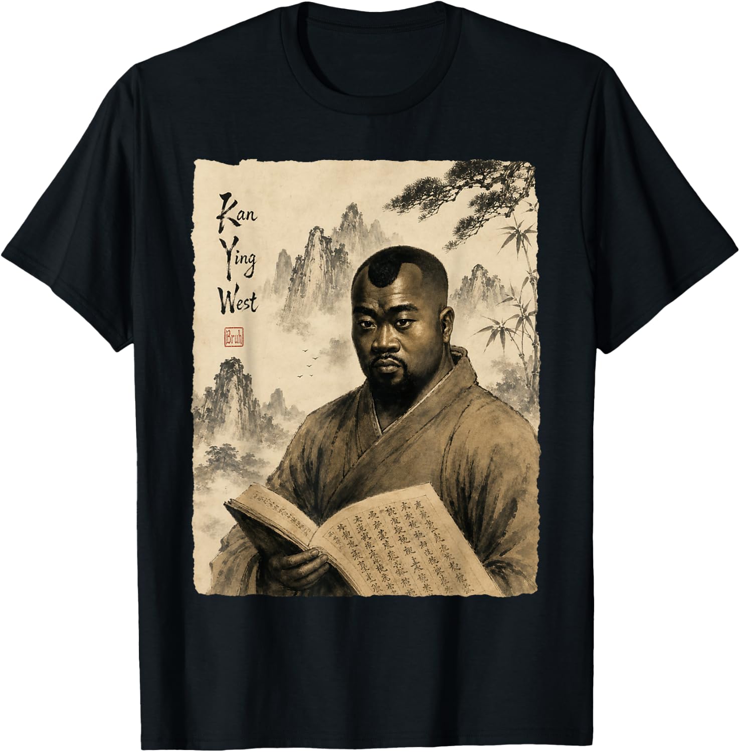 Kan Ying West Chinese Vintage Art Funny Meme T-Shirt