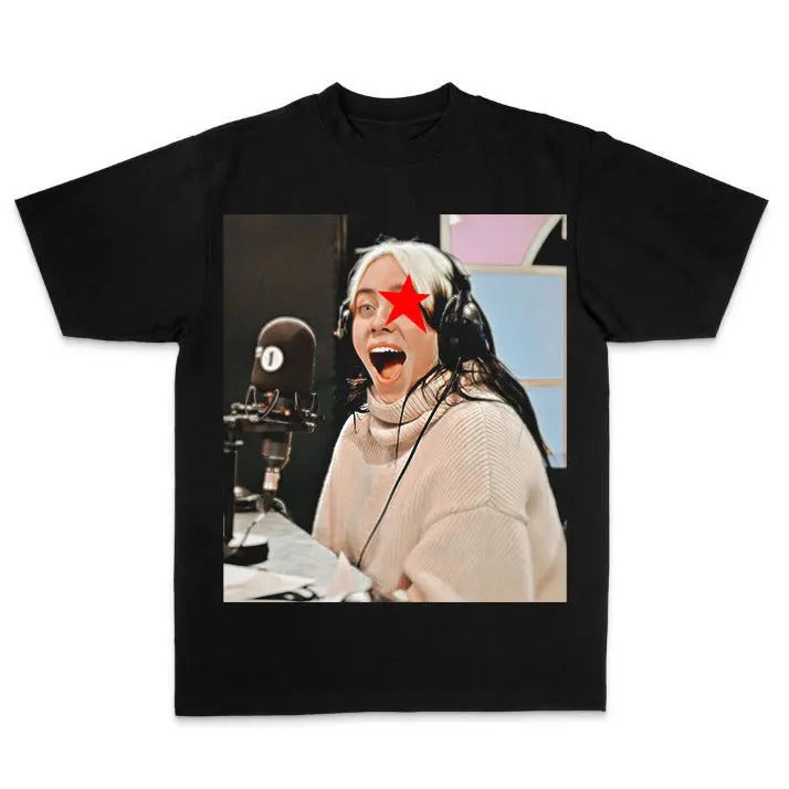 BBillieeee Eilishhh Photo funny Star red Graphic T-Shirt, Rnb T-Shirt Hoodie, Sweatshirt | HypeDripTees.com