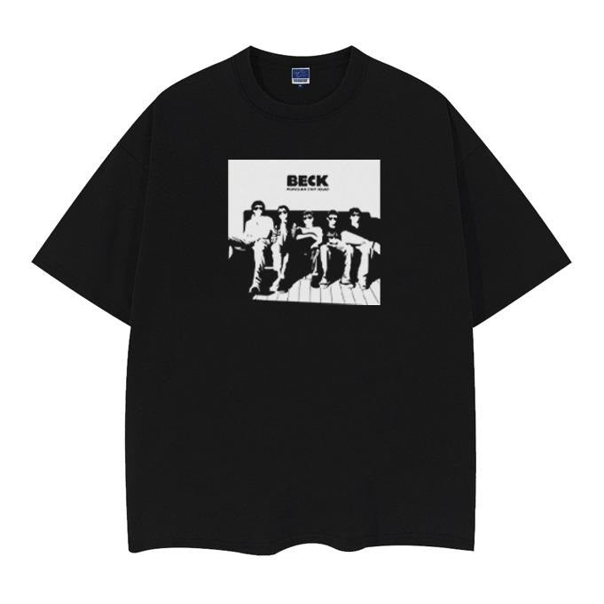 BECK "Group Photo" Vintage Oversized Tee Anime T-shirt 100% Cotton Original Design Men's Top Streetwear Casual Menswear...