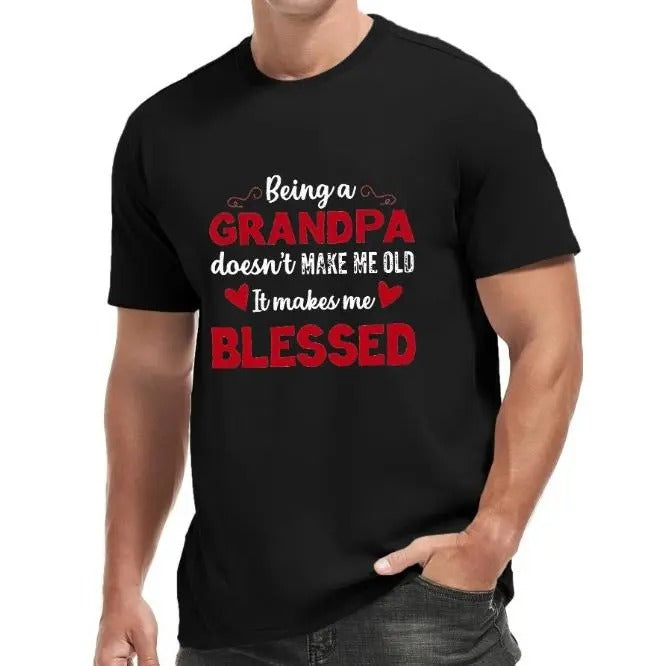 BEING A GRANDPA Print Men's Round Neck Short Sleeve Tee Fashion Regular Fit T-Shirt Top For Spring Summer Holiday Made in...