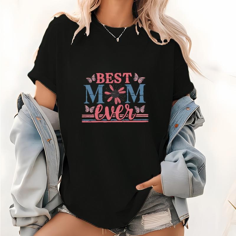BEST MOM ever" Shirt with Butterfly and Floral Accents Hoodie, Sweatshirt | HypeDripTees.com
